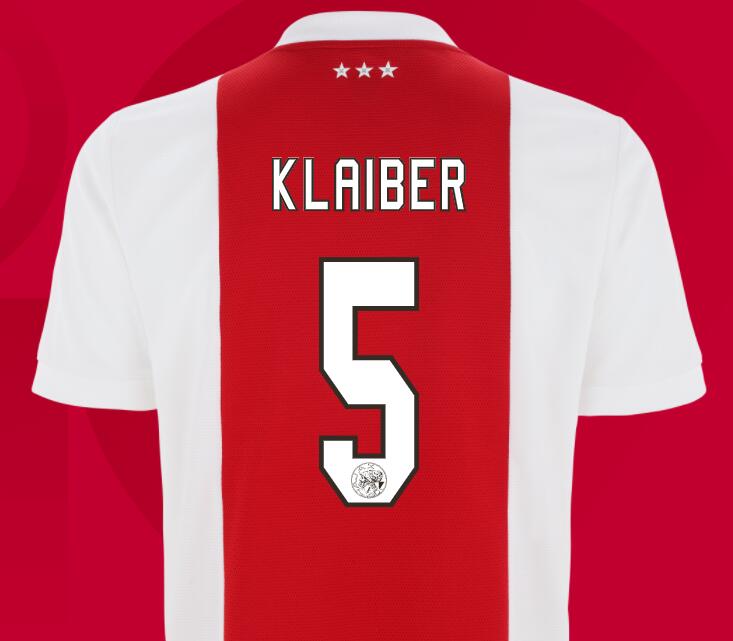 2021/22 Ajax Home Kit Soccer Jersey with Klaiber 5 printing